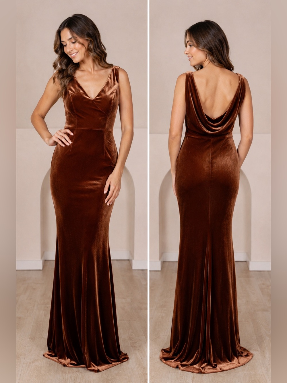 Revelry Dakota Velvet Dress Rust Size 6